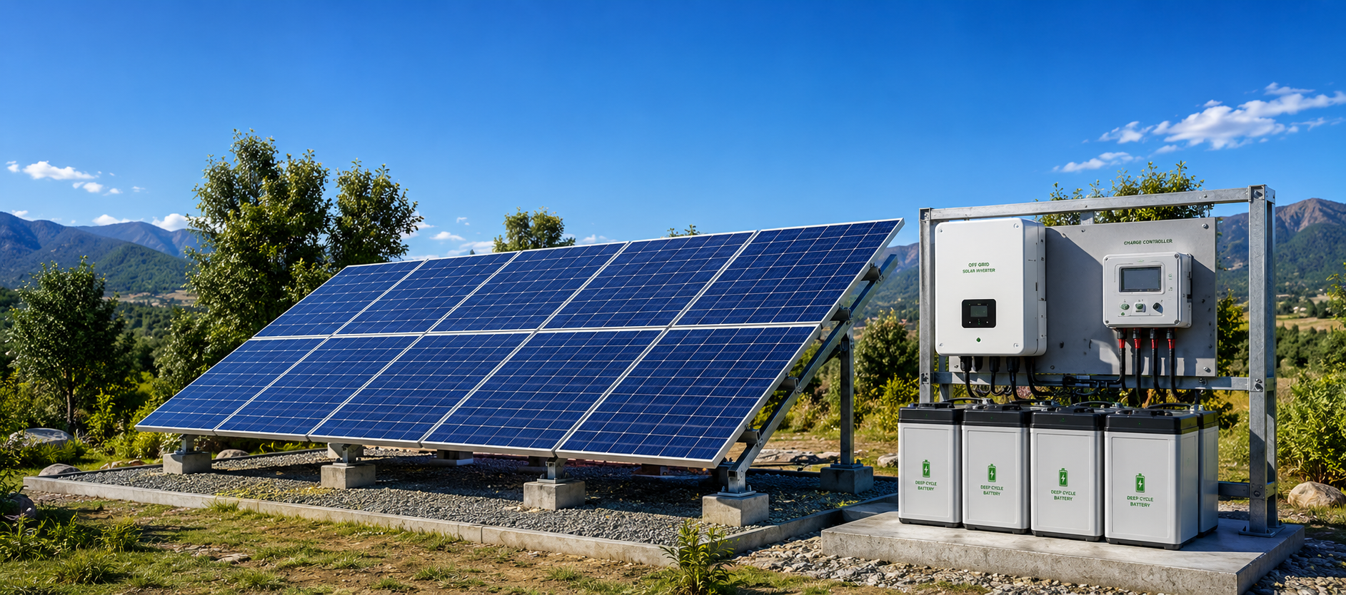 Off-grid solar system with battery storage