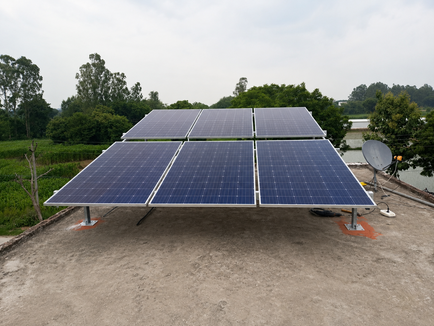 Ground-mounted solar panels