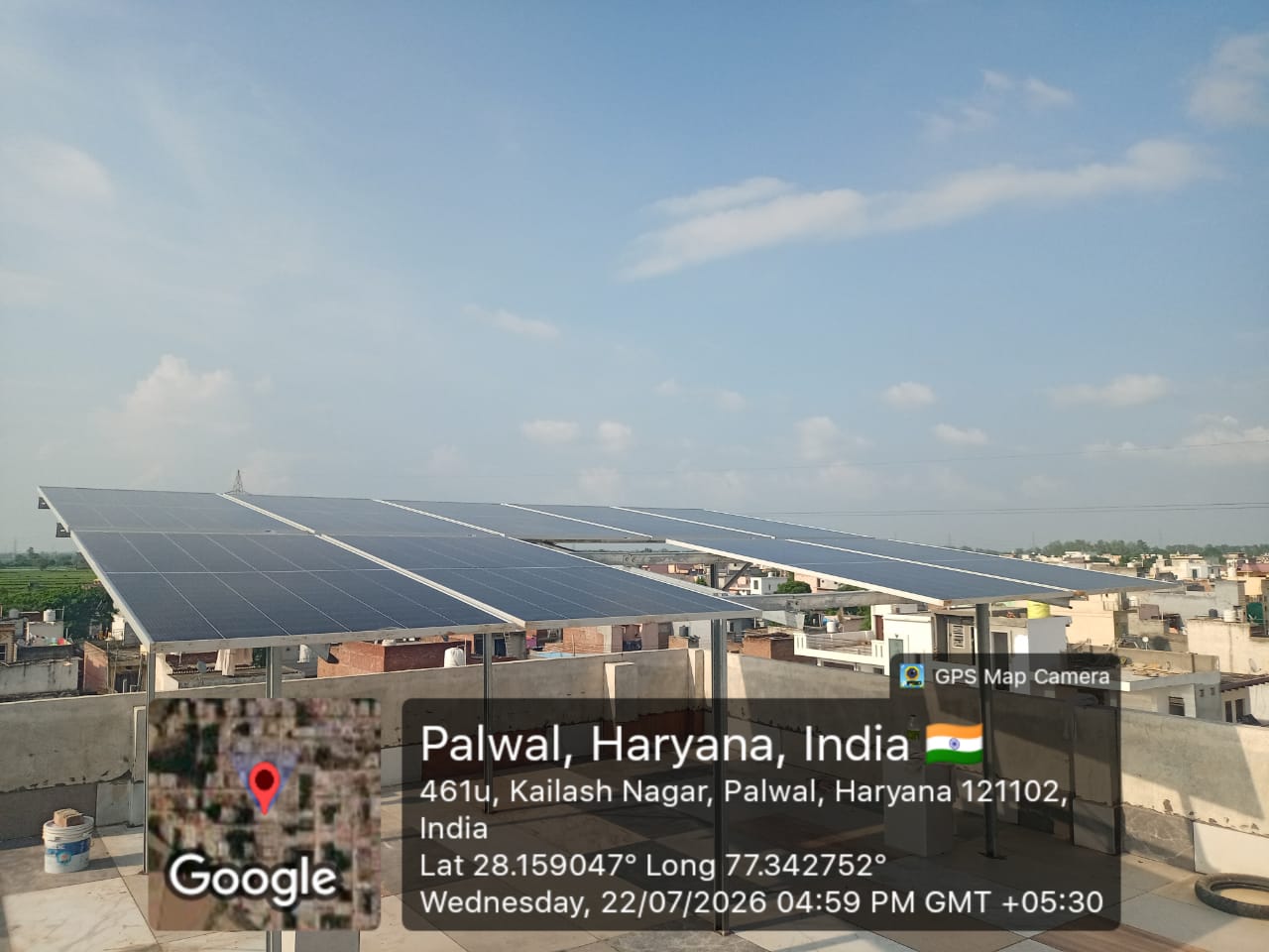 Solar panel installation in progress