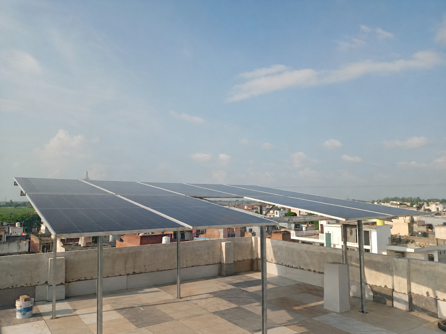 Solar panel installation in progress